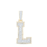 1 1/2CTW-DIA P1 INITIAL "L" MENS PENDANT
